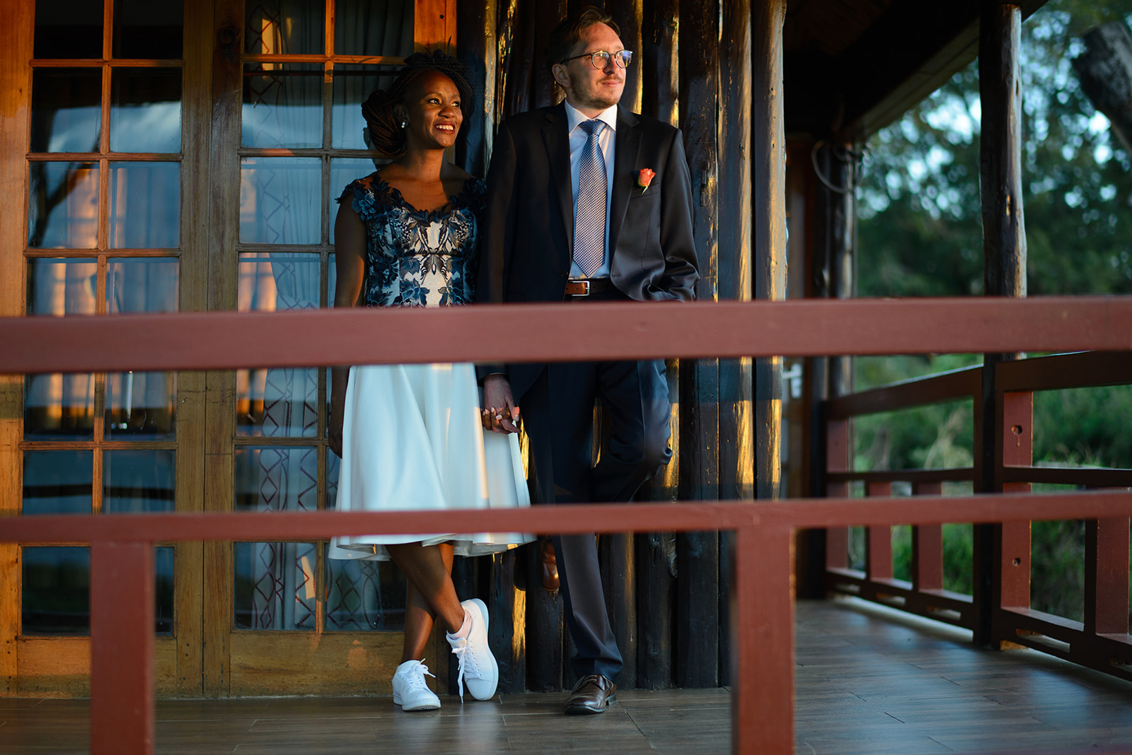 portrait of a newly wed couple at lake naivasha country club
